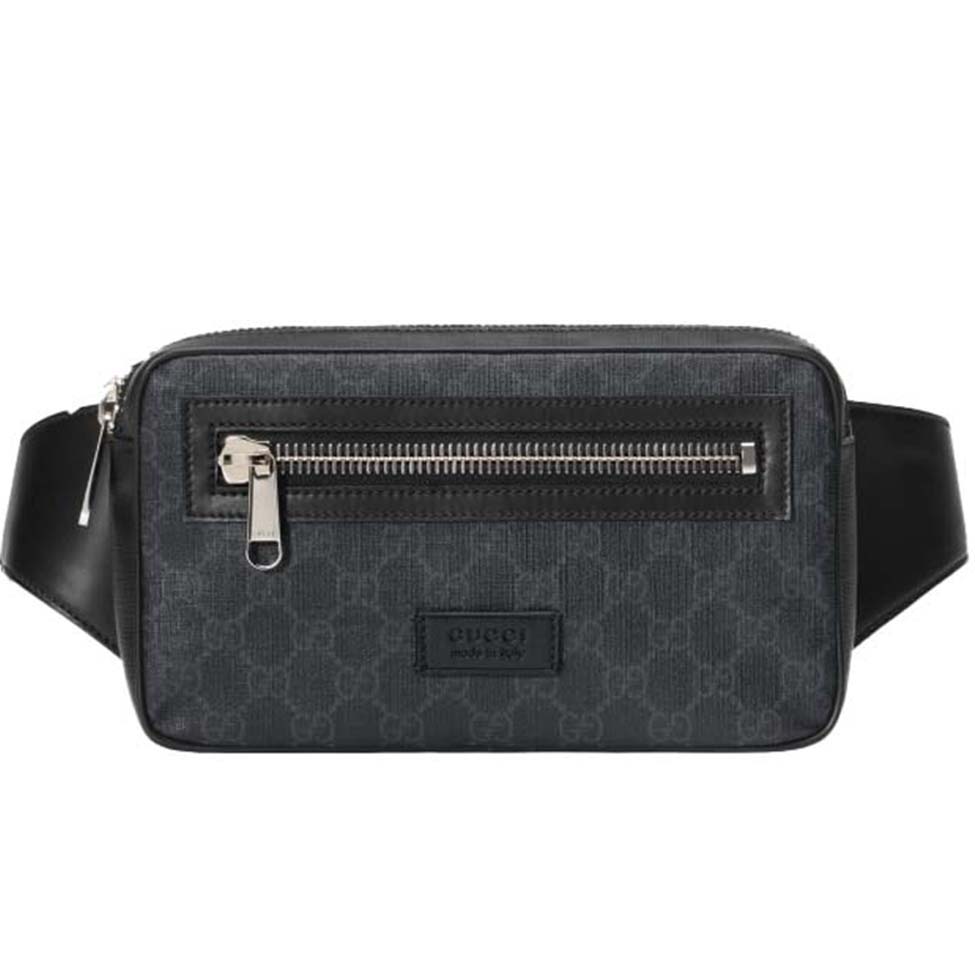 GUCCI GG BLACK BELT BAG ‎474293  (24*14*5.5cm)